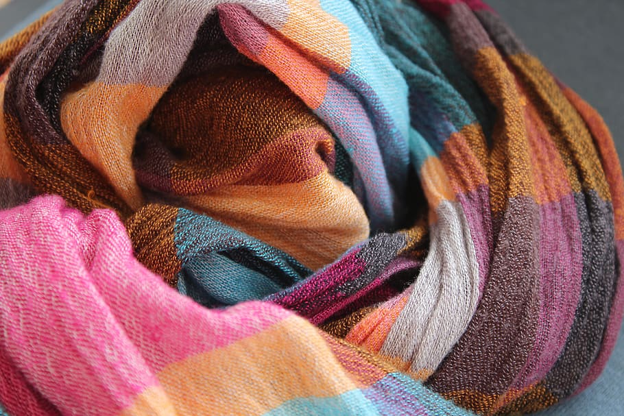scarf, color, textile, texture, colorful, multicolored, clothing, HD wallpaper