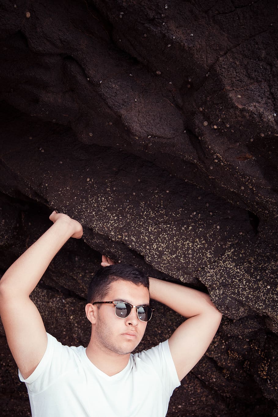 mexico, tijuana, men, beach, sunglases, rocks, one person, lifestyles HD wallpaper