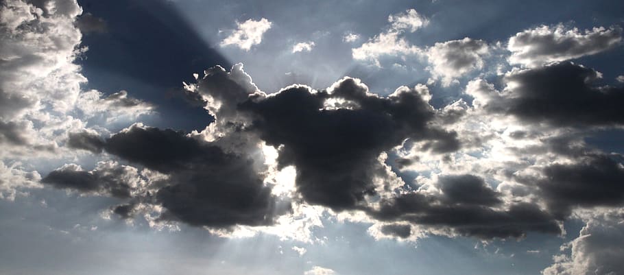 Cloudy Sky during Daytime, light, sunbeam, sunlight, cloud - sky HD wallpaper