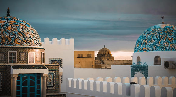 dome, building, architecture, mosque, tunisia, kairouan, spire HD wallpaper