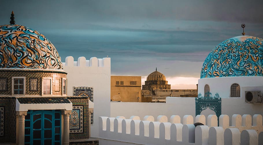 dome, building, architecture, mosque, tunisia, kairouan, spire HD wallpaper