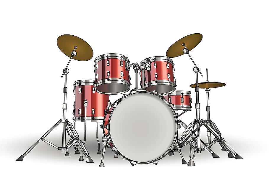 drums, drum set, background, music, instrument, percussion, HD wallpaper