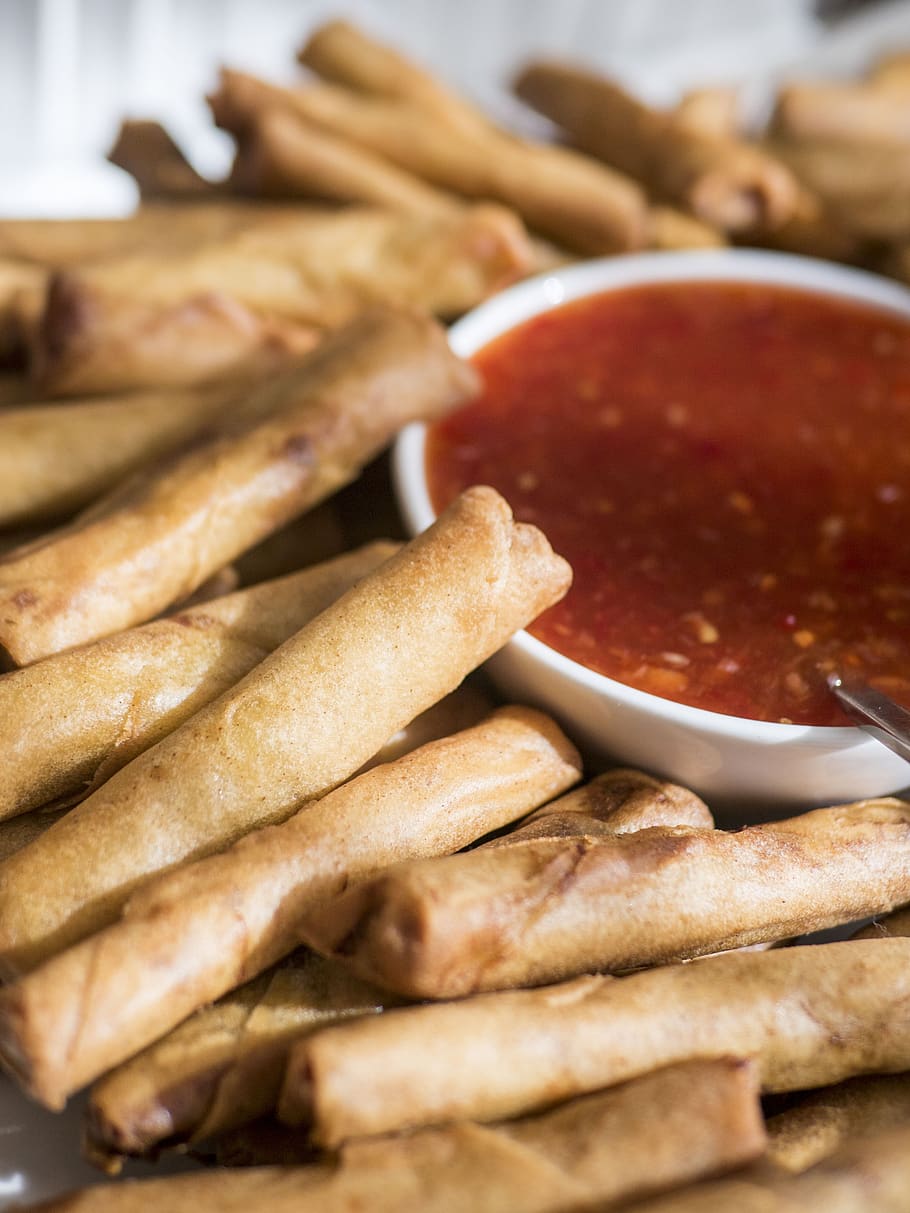 lumpia, egg roll, fried, food, delicious, tasty, chinese, golden HD wallpaper