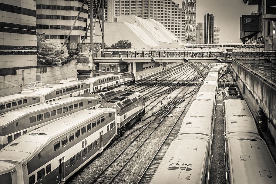 canada, toronto, rail transportation, building exterior, built structure HD wallpaper