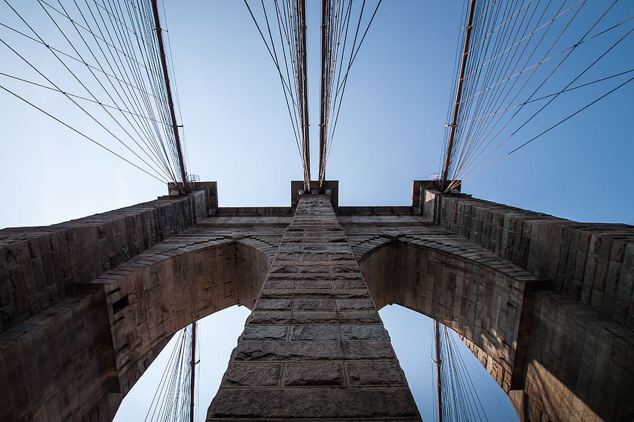 beige concrete arch, united states, brooklyn bridge, building HD wallpaper