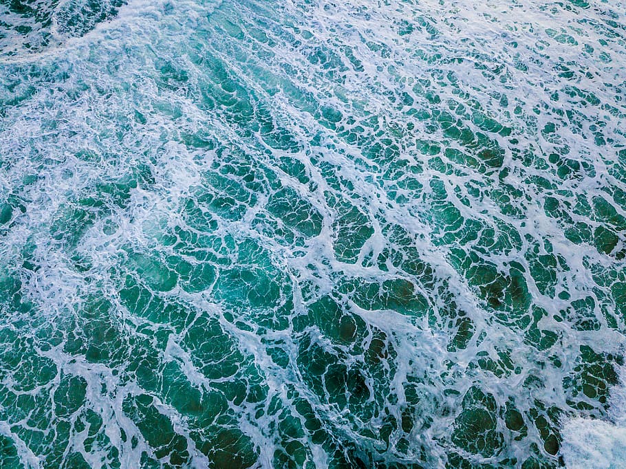 clear blue sea, water, aquatic sport, surfing, wave, full frame HD wallpaper