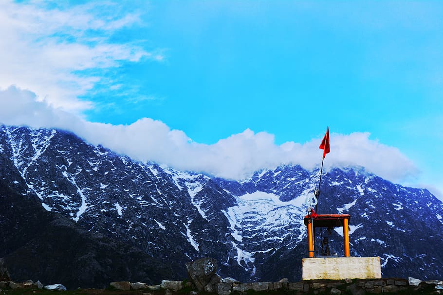 india, triund, mountain, sky, winter, snow, cold temperature, HD wallpaper