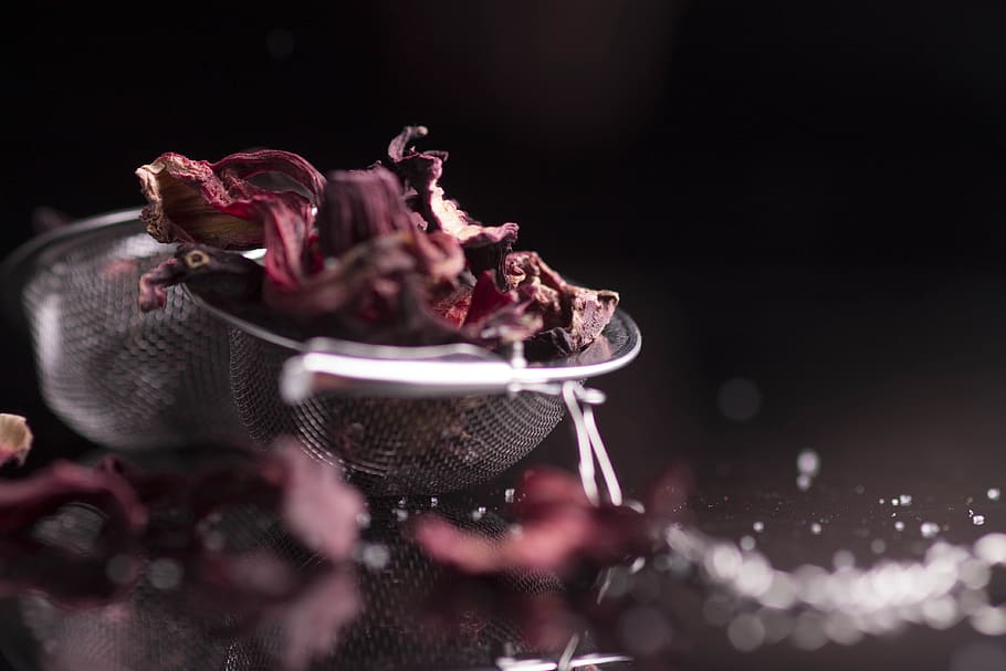 tea, herb, food and drink, black background, freshness, indoors HD wallpaper