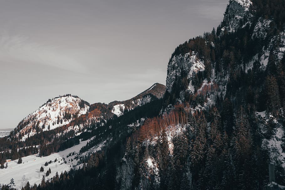 View of Hill, cold, daylight, germany, ice, landscape, mountain HD wallpaper