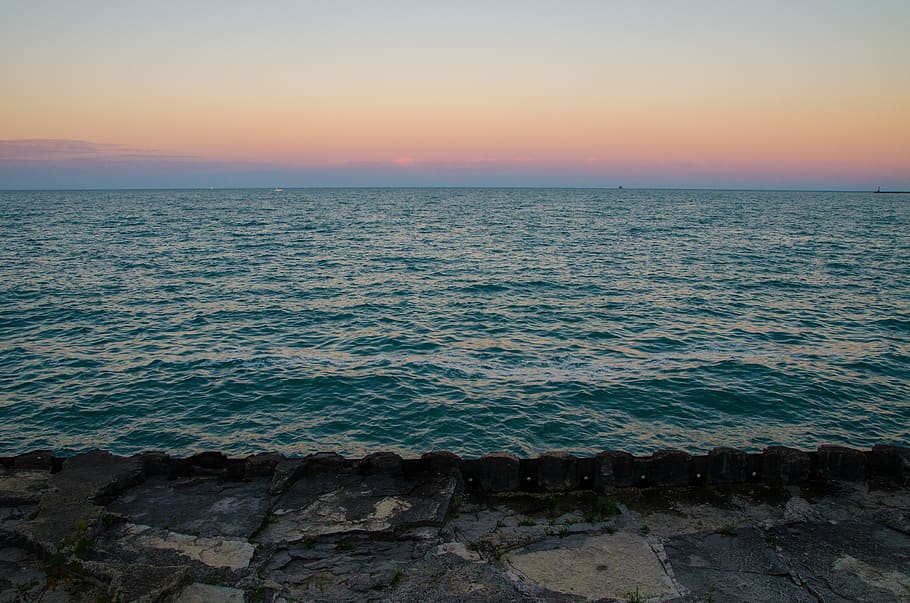 sky, gradient, ocean, see, lake, sea, water, scenics - nature HD wallpaper
