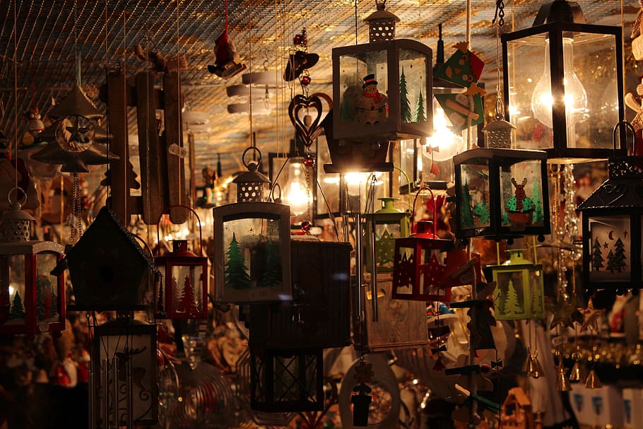 lanterns, lights, objects, christmas, lamp, illuminated, lighting equipment HD wallpaper