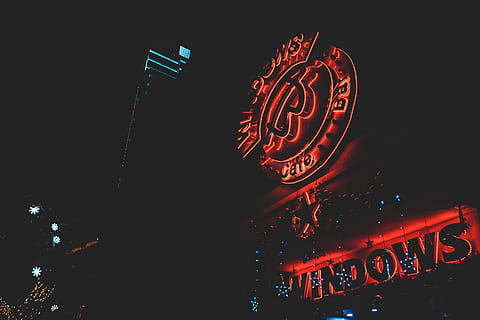 text, poster, advertisement, Night, Red, Shops, Neon Shanghai HD wallpaper
