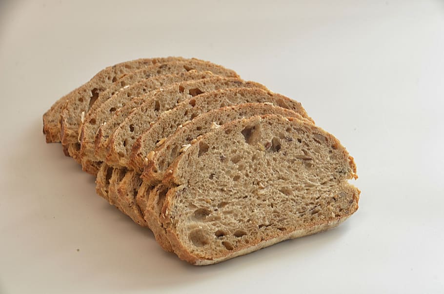 bread, food, snack, slice, oat, meal, white, table, food and drink HD wallpaper