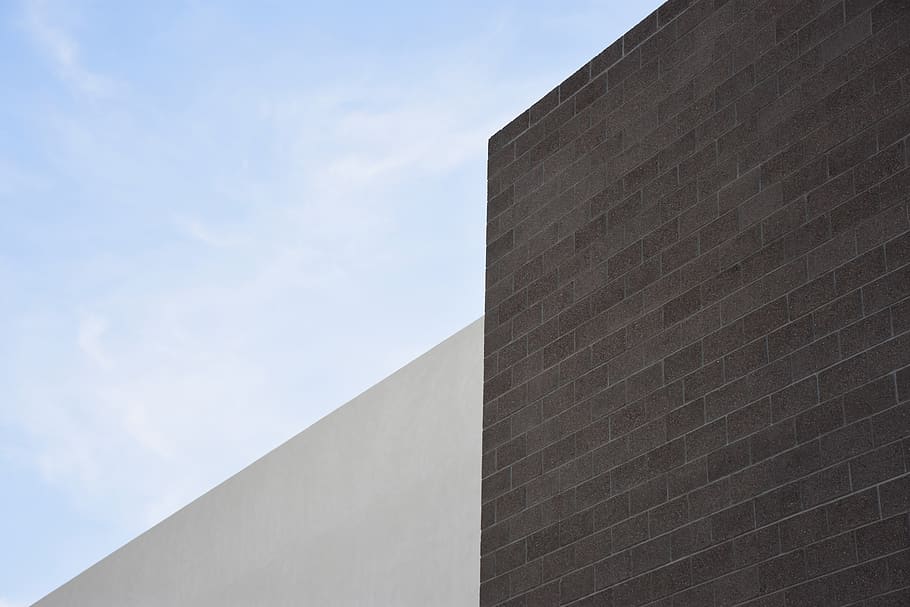 architecture, building, minimal, brick, geometric, sky, built structure HD wallpaper