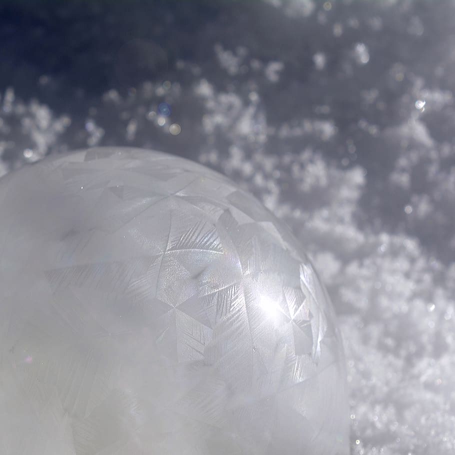 soap bubble, zer, winter, cold, ice cold, frozen, frozen bubble HD wallpaper