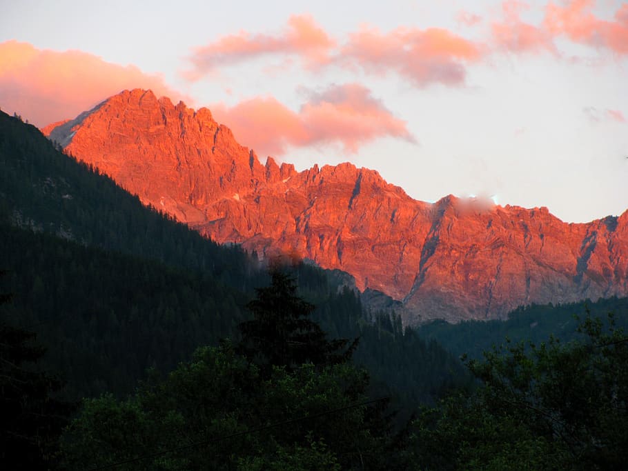 sunset, alpine, mountains, mood, austria, beauty in nature HD wallpaper