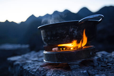 Outdoor cooking, fire, nature, night, stove, burning, heat - temperature HD wallpaper