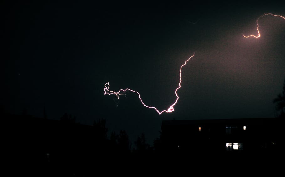 lightning, storm, night, power in nature, cloud - sky, thunderstorm HD wallpaper