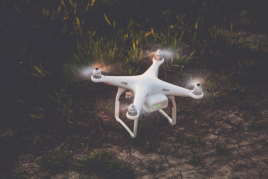 Close-up Photography of Drone on Grass, blur, environment, focus HD wallpaper