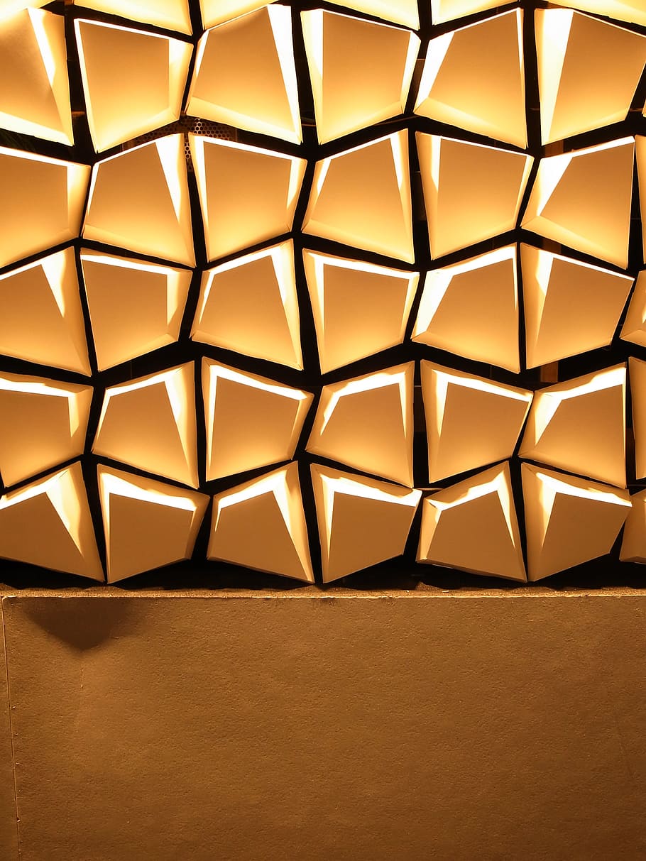 Abstract, pattern, wall, tiles, light, indoors, no people, close-up HD wallpaper