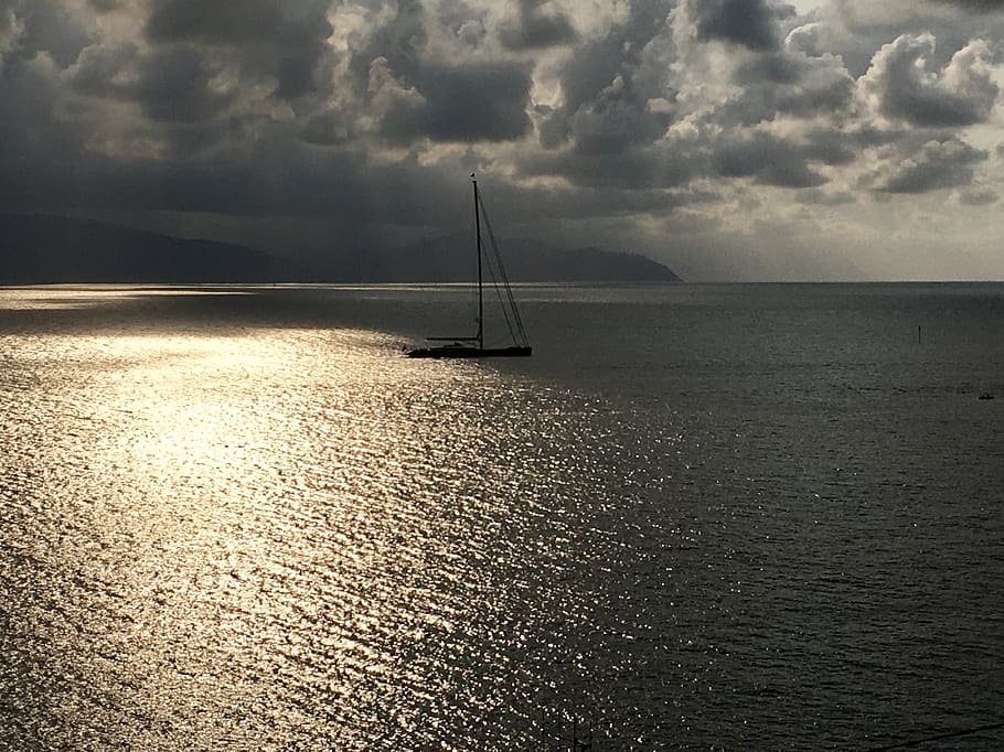 italy, pedale, water, sea, cloud - sky, sailboat, nautical vessel HD wallpaper