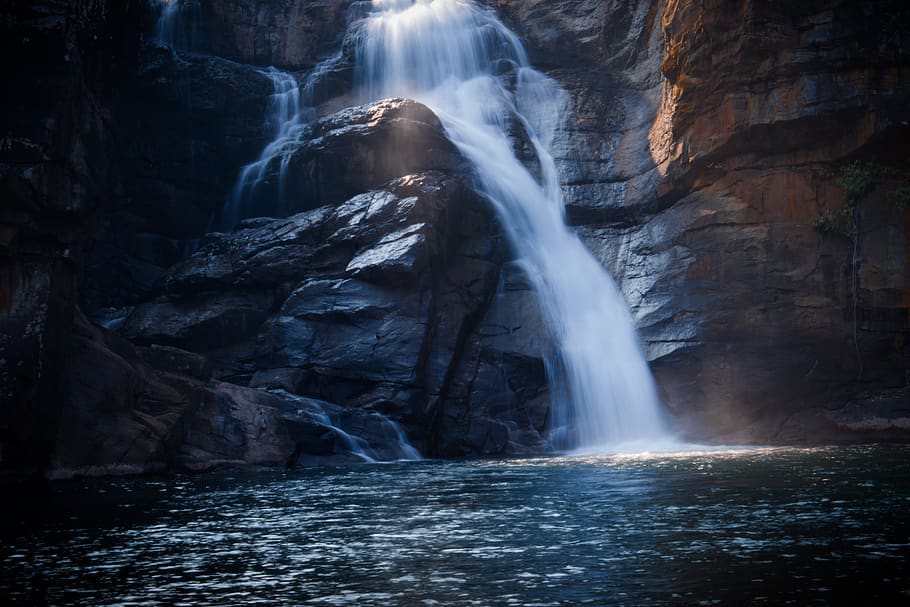Flow of Waterfall, cascade, daylight, landscape, long exposure HD wallpaper