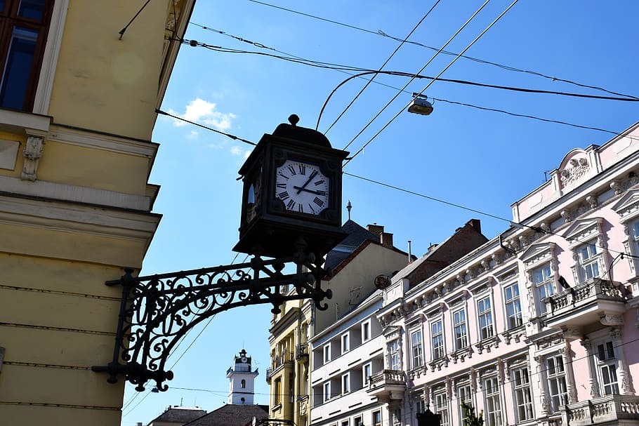 clock, city, time, tower, building, historically, tourism, people HD wallpaper