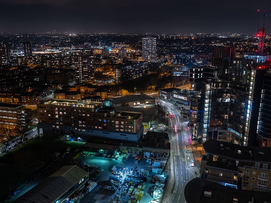 cityscape during night, building exterior, architecture, illuminated HD wallpaper