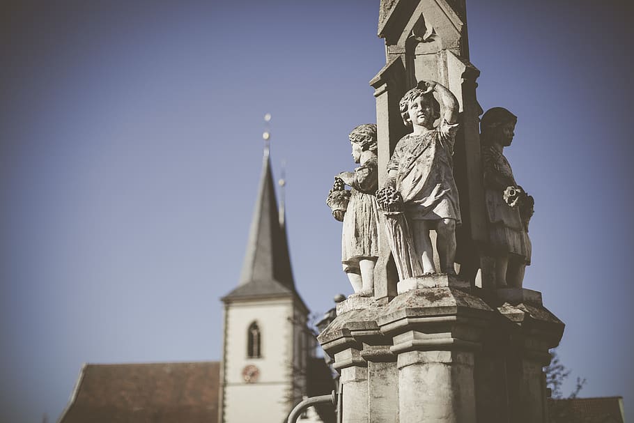 gray concrete statue during daytime, monument, person, human HD wallpaper