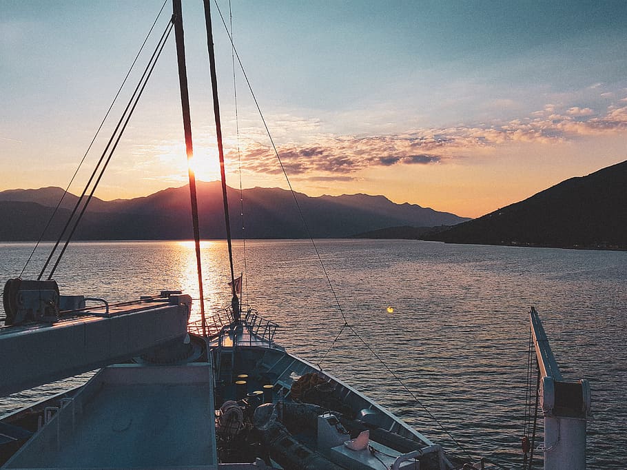 montenegro, kotor, water, nautical vessel, sky, mountain, transportation HD wallpaper