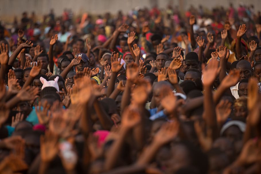 crowd, large group of people, real people, selective focus HD wallpaper