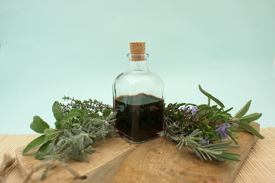 bottle, leaf, aromatherapy, oil, herb, perfume, herbal, flora HD wallpaper