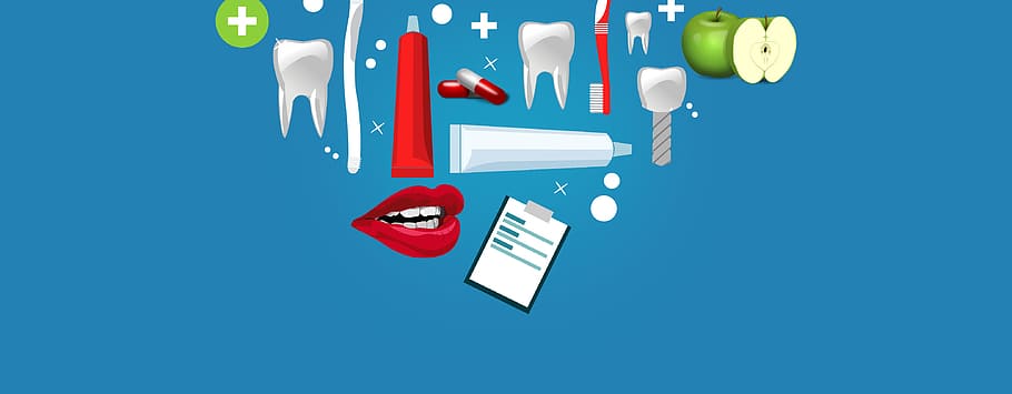 Oral Care Concept - Oral Hygiene Products, dental, teeth, dentistry