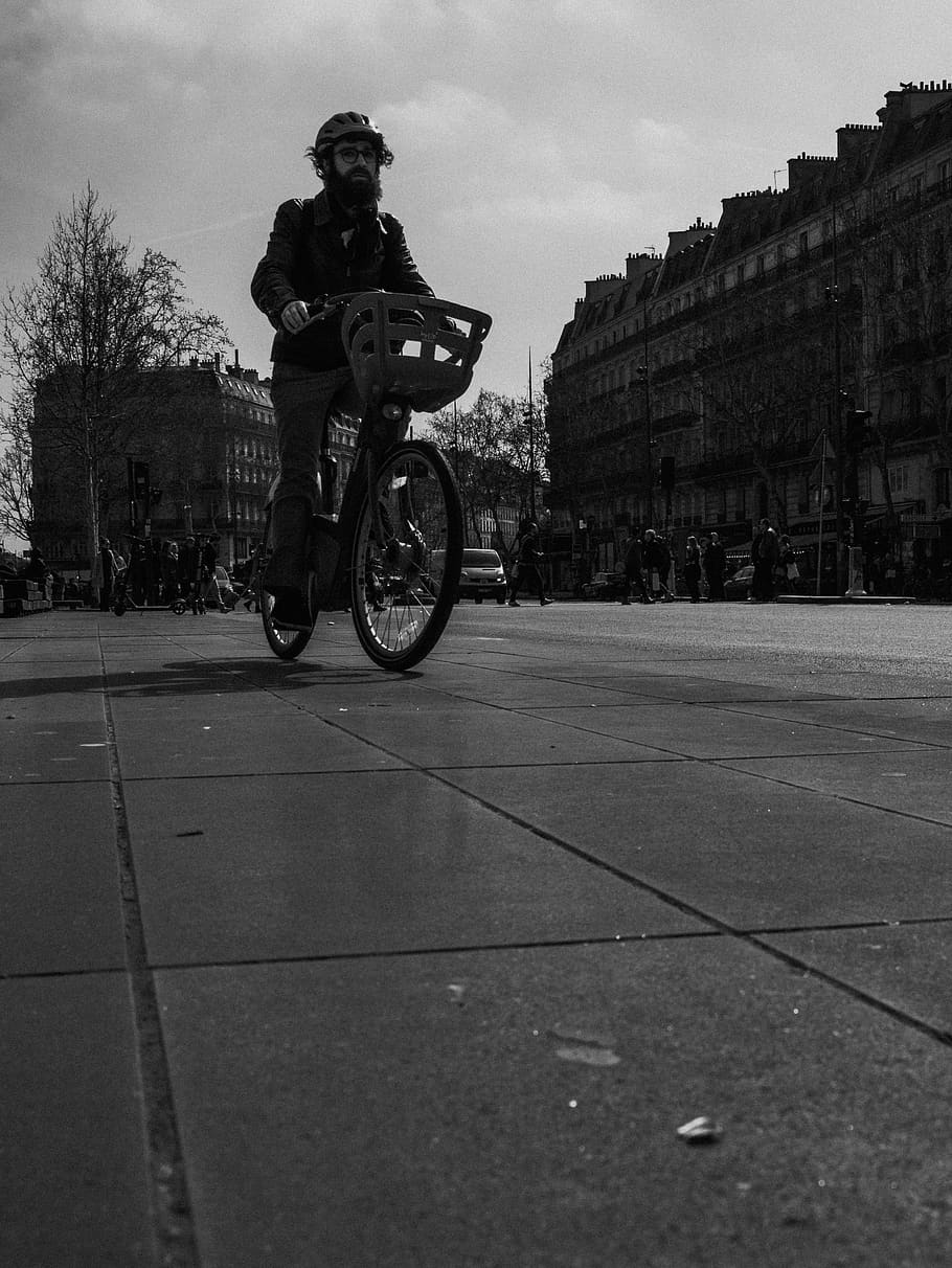 person riding bicycle during daytime, human, wheel, machine, vehicle, HD wallpaper