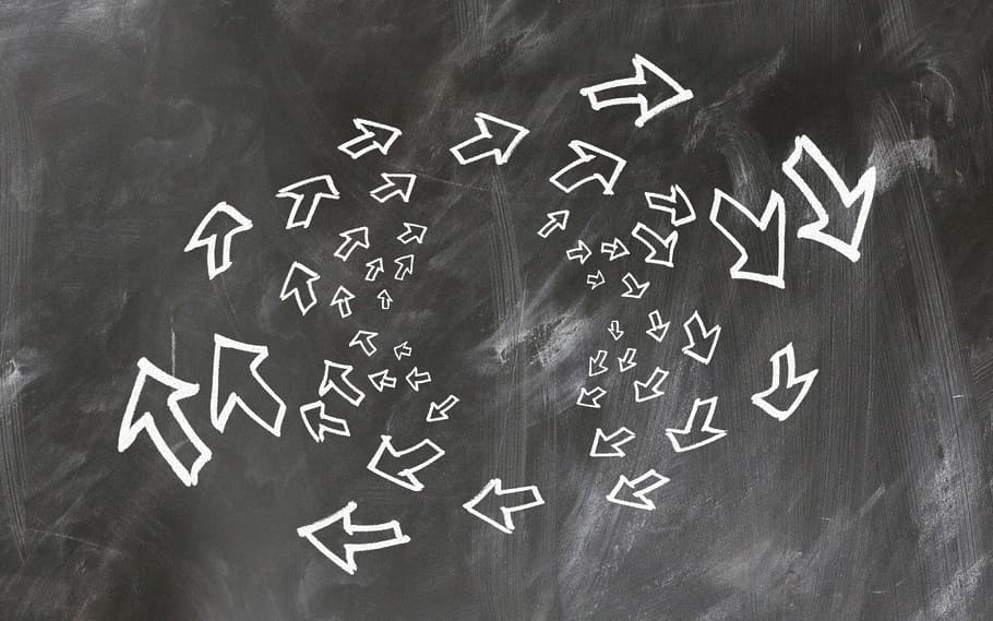 arrows, board, school, blackboard, form, many, direction, right HD wallpaper