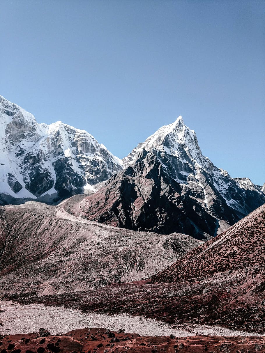 himalayas, mountain, snow, sky, cold temperature, scenics - nature HD wallpaper