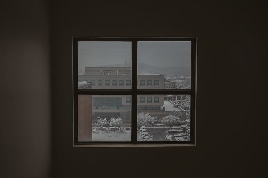 snow, winter, window, glass - material, indoors, architecture HD wallpaper