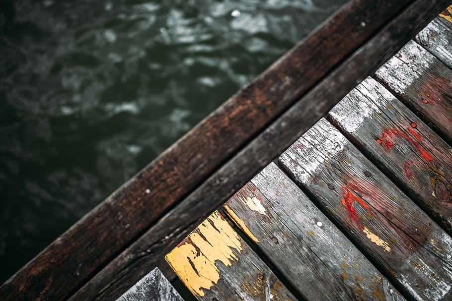Old pier over a lake, day, summer, vintage, waterscape, wooden HD wallpaper
