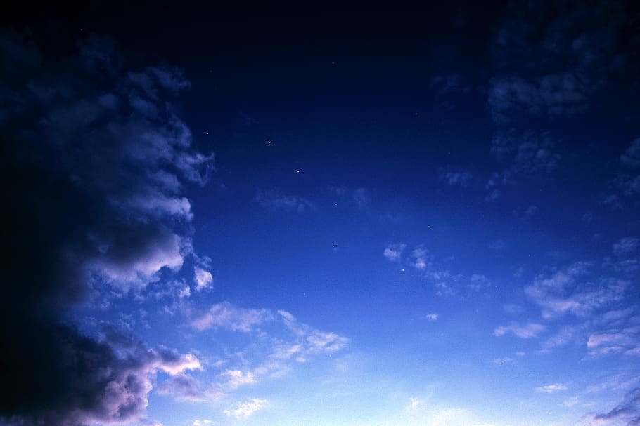 ursa major, night, sky, clouds, stars, kreyatif, mancyk, cloud - sky HD wallpaper
