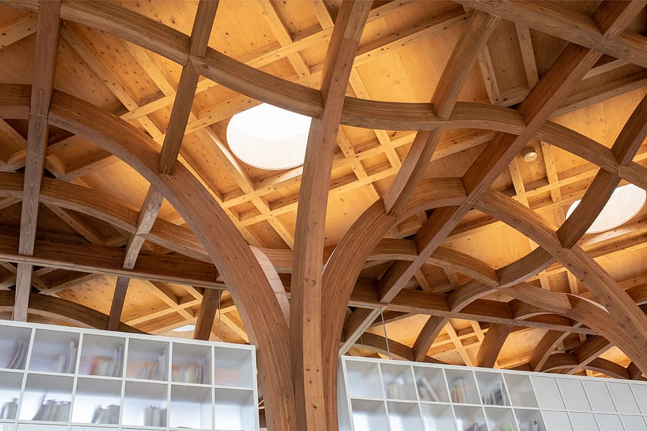 wood, architecture, building, lighting, plywood, arched, housing HD wallpaper