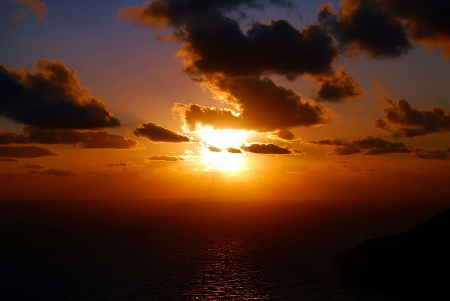 Sunset Photography, clouds, dawn, dusk, ocean, sea, sunrise, water HD wallpaper