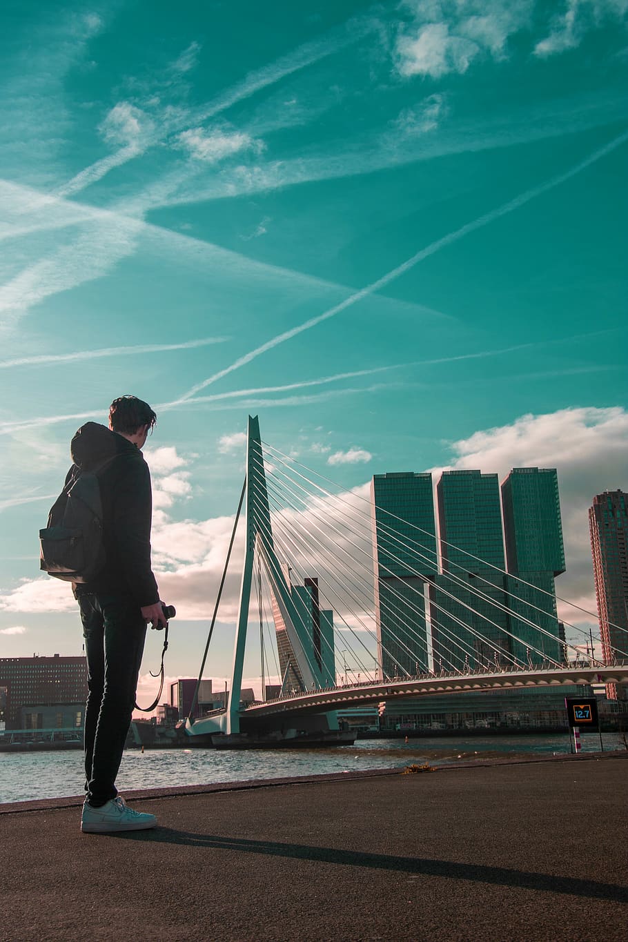 netherlands, rotterdam, sky, full length, real people, cloud - sky HD wallpaper