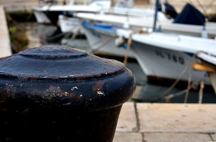 bollard, column, rust, wharf, steel, metal, rusted, port, mooring HD wallpaper