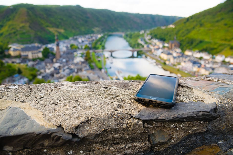 germany, cochem, landscape, town, outdoors, city, honor 8, hills HD wallpaper
