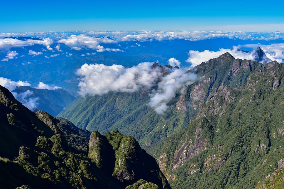 clouds, sunrise, sky, landscape, horizon, mountains, sapa, fansipan HD wallpaper