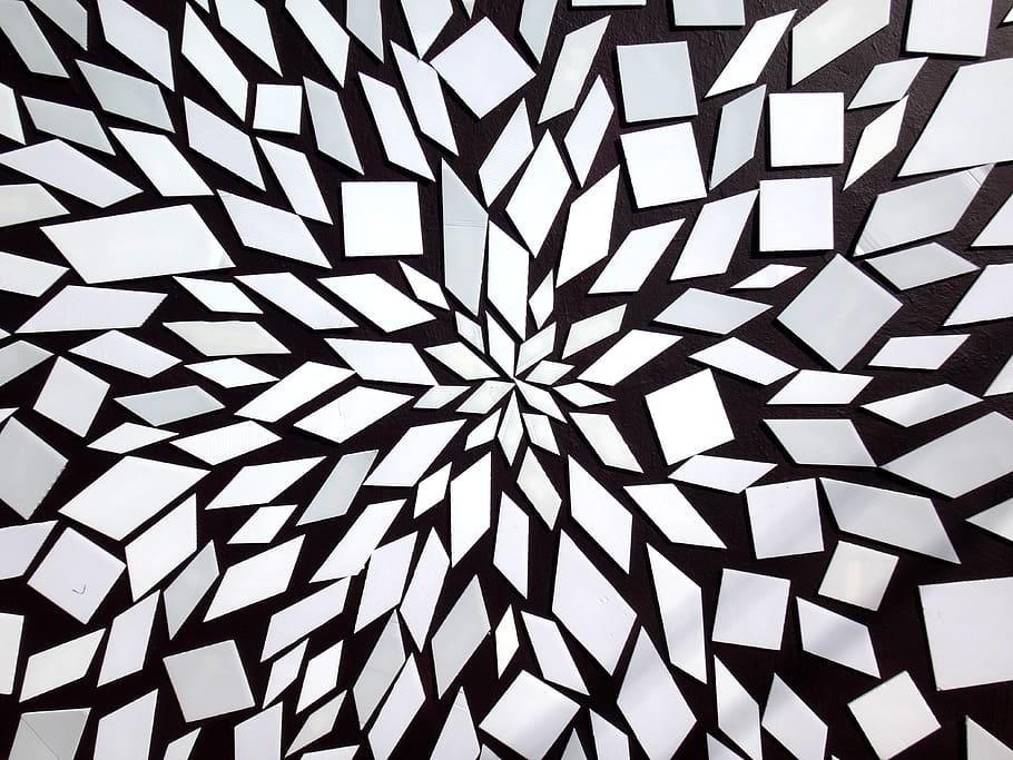 pattern, rug, white, squares, diamonds, repeat, black, sunburst, HD wallpaper
