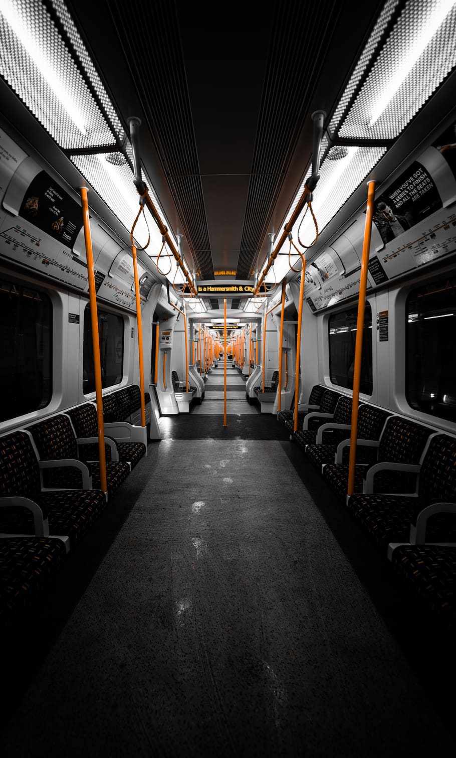 black and gray train interior, corridor, transportation, vehicle HD wallpaper