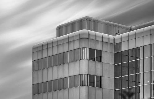 white concrete building, office building, architecture, corner HD wallpaper