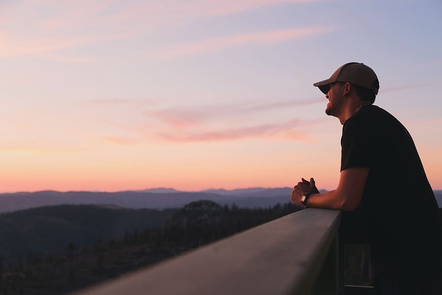 sky, cloud, forest, sunset, real people, one person, lifestyles HD wallpaper