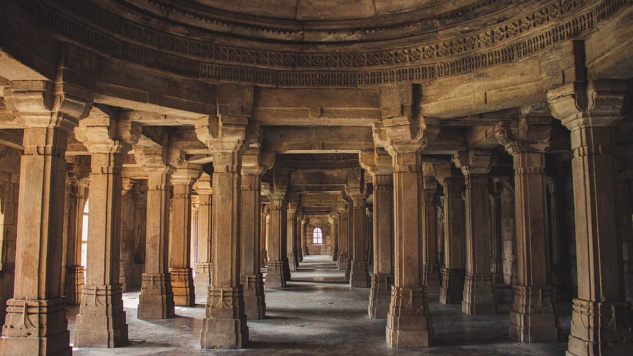 Brown Concrete Columns, ancient, architecture, building, culture HD wallpaper